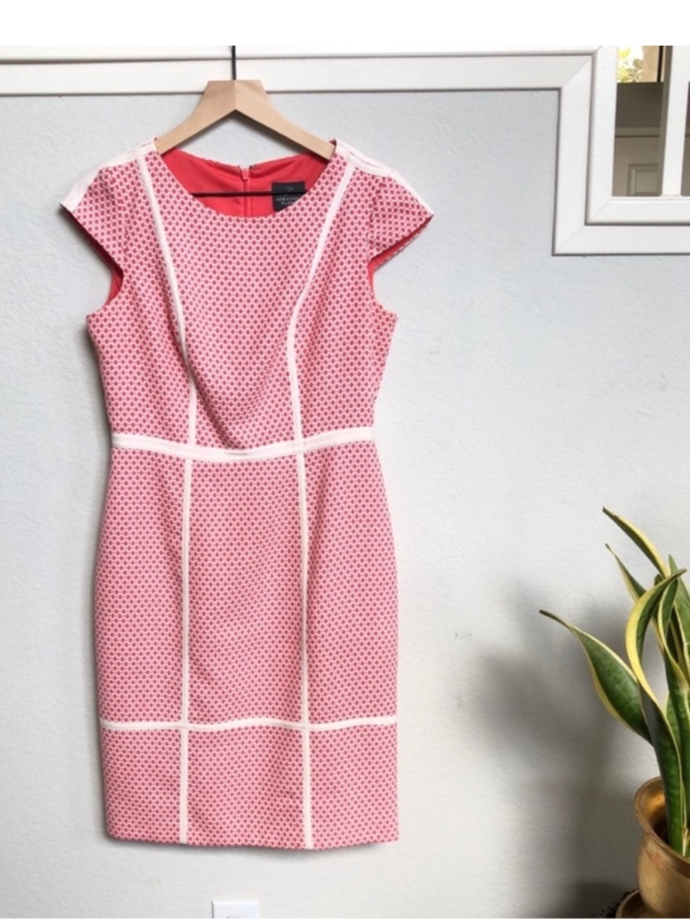 Adrianna Papell Contrast Piping Sheath Dress size 6
